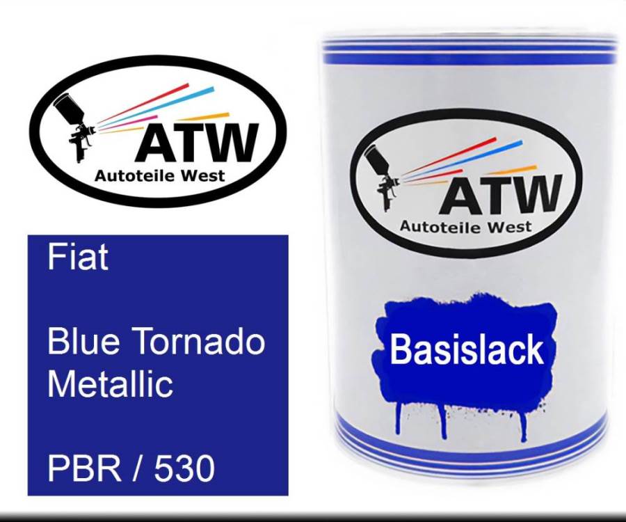 Fiat, Blue Tornado Metallic, PBR / 530: 500ml Lackdose, von ATW Autoteile West.